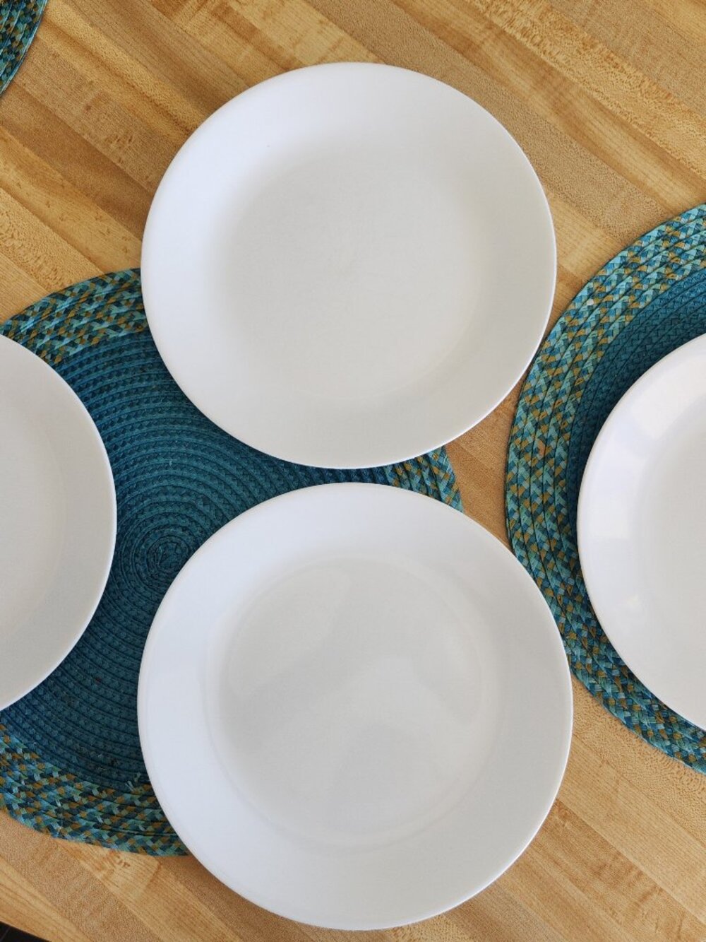 4 Corelle Winter Frost White Dinner Plates 10 1/4"